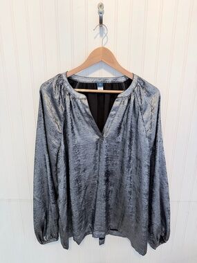 Old Navy Metallic Trim Black Top